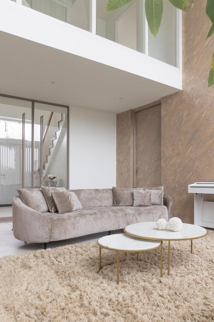 Hoogpolig Vloerkleed Beige Japandi Stijl, Ophalen, Beige, Zo goed als nieuw, Minder dan 10 m²