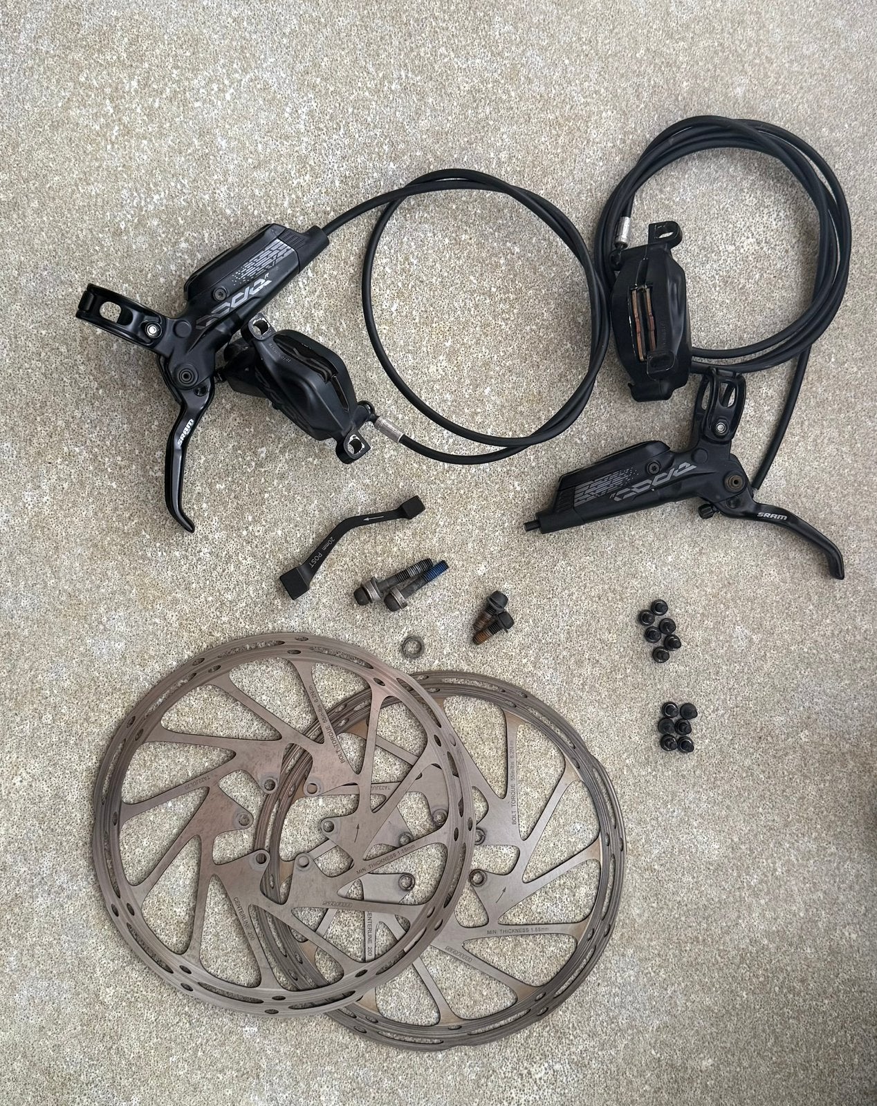 SRAM Code R Remset Compleet + 2x CenterLine 200 mm Schijven, Fietsen en Brommers, Fietsonderdelen, Ophalen of Verzenden, Zo goed als nieuw