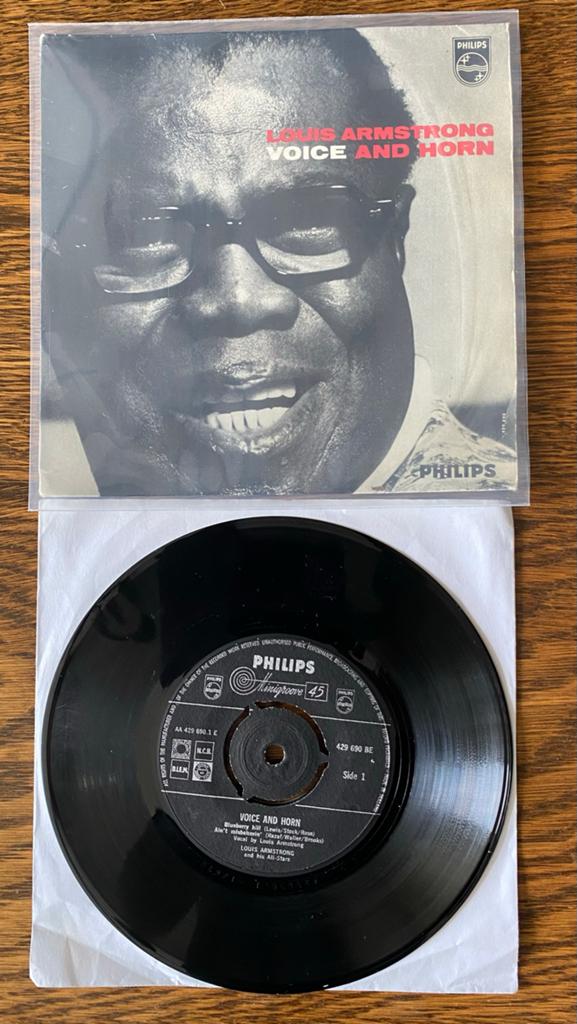 Louis Armstrong - Voice and Horn (Philips Minigroove 45), Cd's en Dvd's, Vinyl Singles, Originele persing, Ophalen, Gebruikt, Jazz en Blues