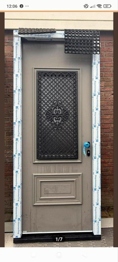 Nieuwe K-Vision Cube voordeur RAL 7039 (Quartz grijs), Doe-het-zelf en Verbouw, Deuren en Horren, Nieuw, Buitendeur, 200 tot 215 cm