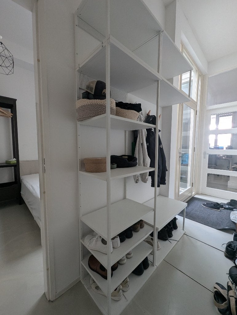 IKEA Platsa white metal shelving unit (60x40x180 cm), Huis en Inrichting, Ophalen, Met plank(en), Gebruikt, 50 tot 100 cm