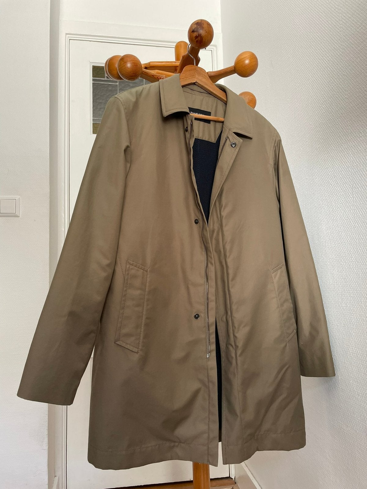Stanley & Morgan beige bruine trenchcoat heren jas - maat m, Ophalen of Verzenden, Zo goed als nieuw, Beige