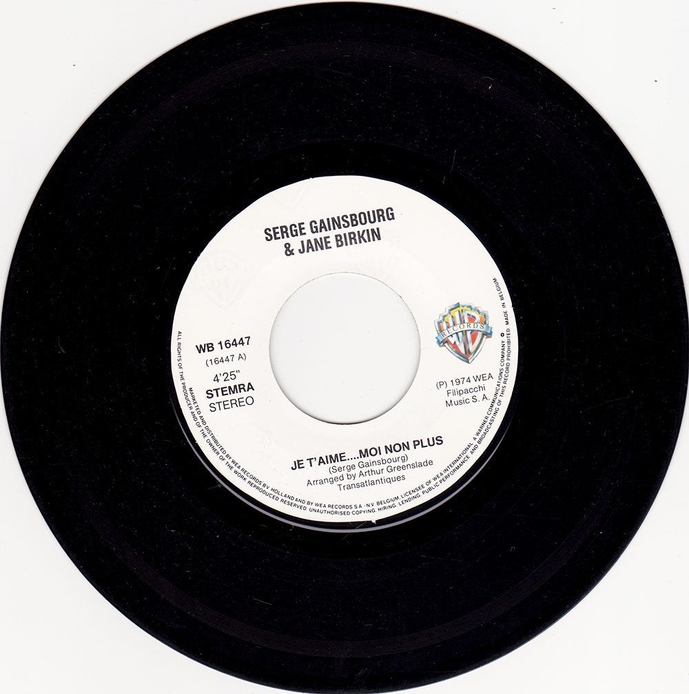 Serge Gainsbourg & Jane Birkin - Je T' Aime ...Moi Non Plus, Cd's en Dvd's, Vinyl Singles, Ophalen of Verzenden, Gebruikt, 7 inch