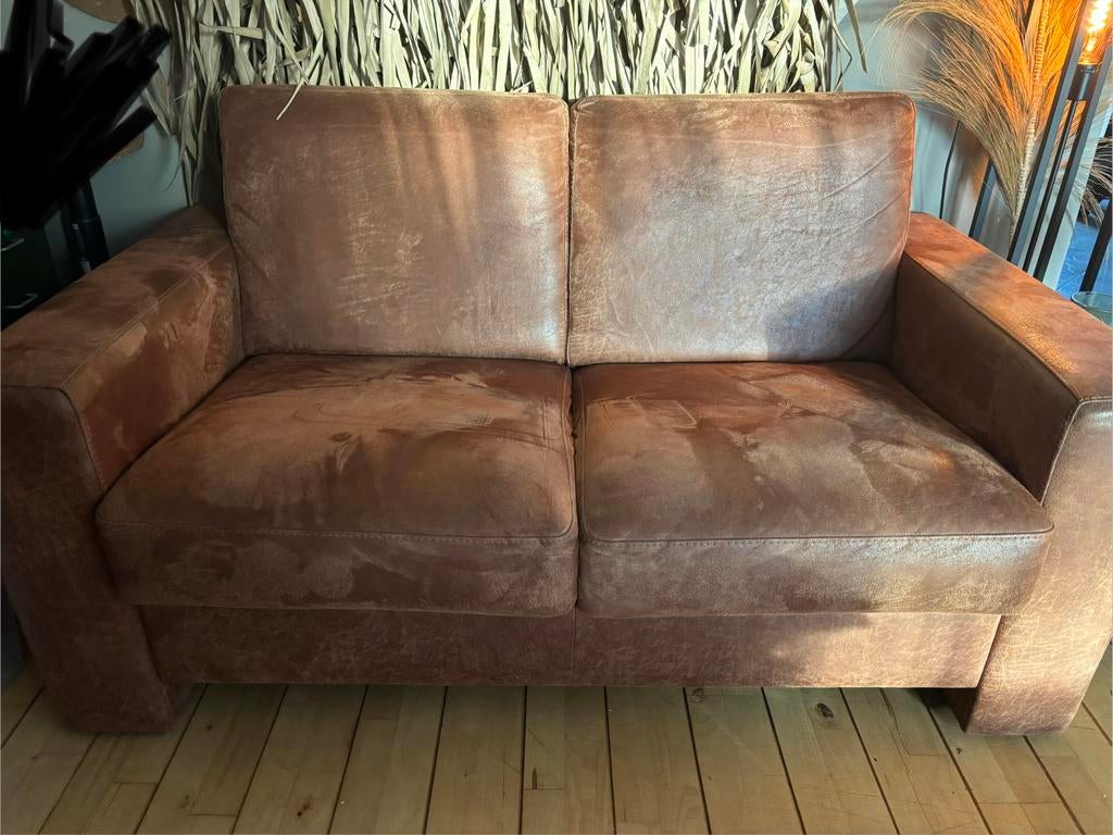 Mooie 2 zitsbank ecoleder, Ophalen, Minder dan 75 cm, 150 tot 200 cm, Tweepersoons
