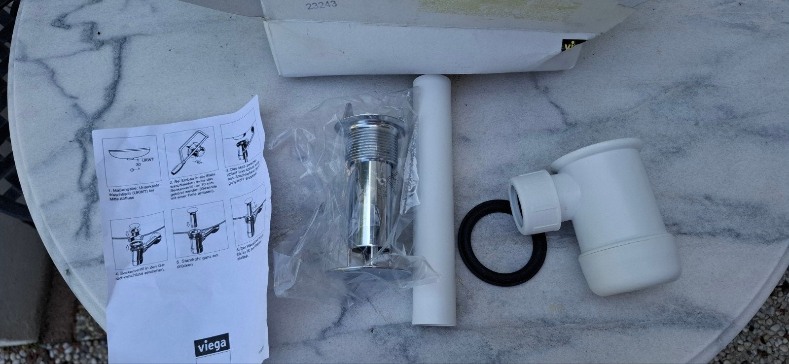 Viega afvoerplug en sifon voor wastafel - Nieuw in doos, Ophalen of Verzenden