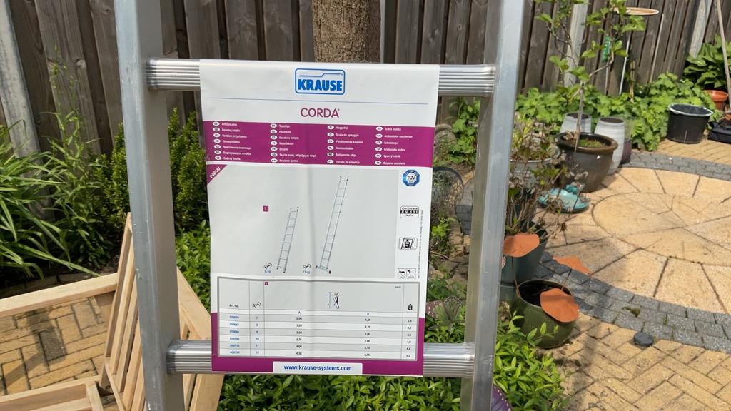krause Ladder aluminium 9 sporten 2,5 meter lang, Ophalen, Nieuw, Ladder, 2 tot 4 meter