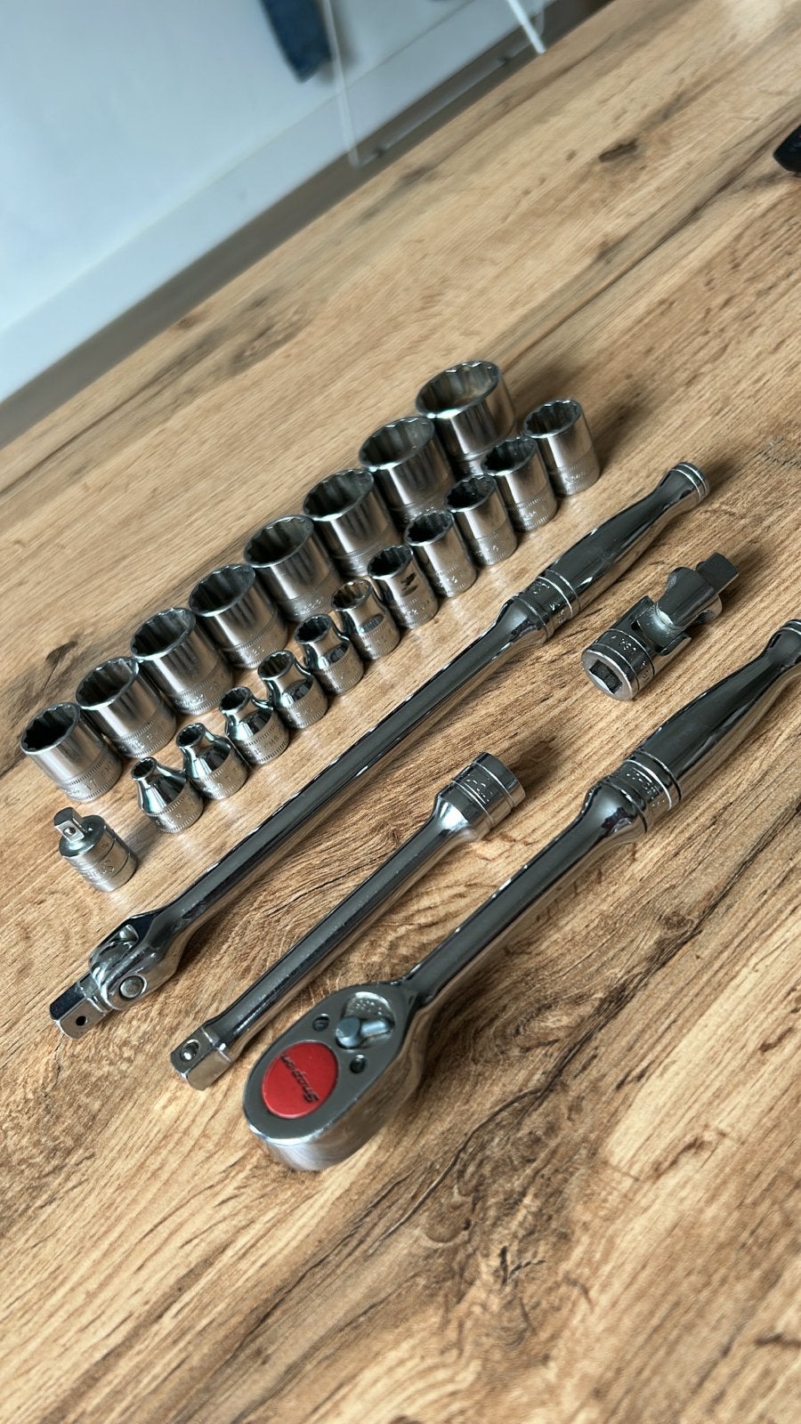 Snap-on Ratelset met Doppen (5 t/m 23 & 26), Ophalen of Verzenden, Gebruikt, Sleutel/ratel, Overige merken