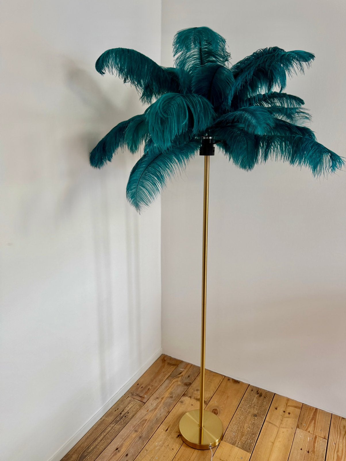 Exclusieve KARE Design Floor Lamp echte Pauwveren NIEUW, Natuurlijk materiaal, Nieuw, Ophalen of Verzenden, Overige kleuren