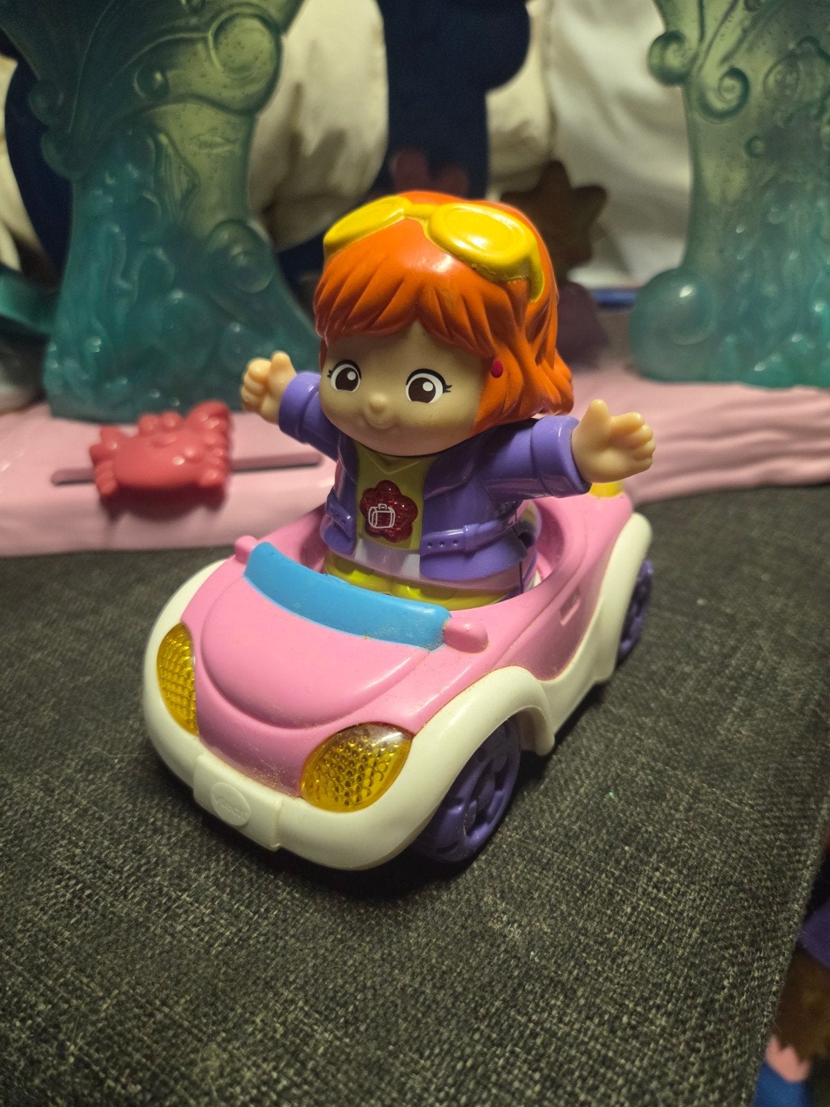 vrolijke vriendjes vtech figuur met roze auto, Kinderen en Baby's, Ophalen of Verzenden, Gebruikt