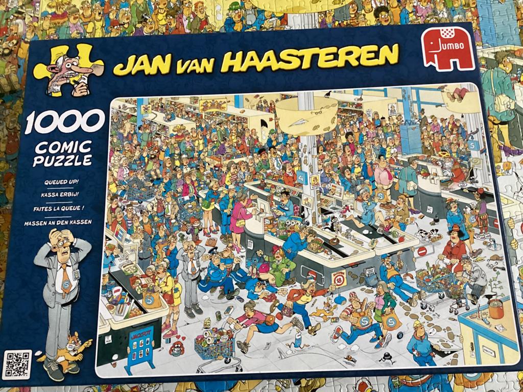 Jan van haasteren puzzel. Kassa erbij., Ophalen, 500 t/m 1500 stukjes, Zo goed als nieuw