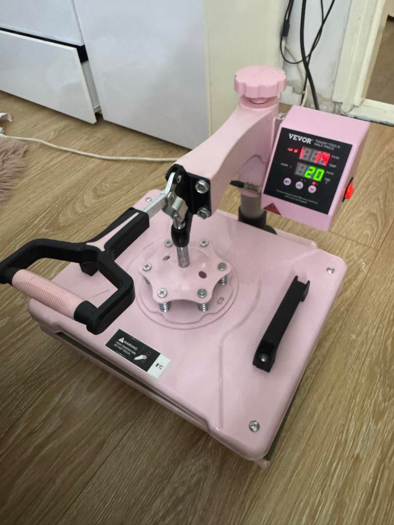 VEVOR 5-in-1 Hittepers 12x15 inch met Tumbler Press, Roze, Overige thema's, Nieuw, Machine