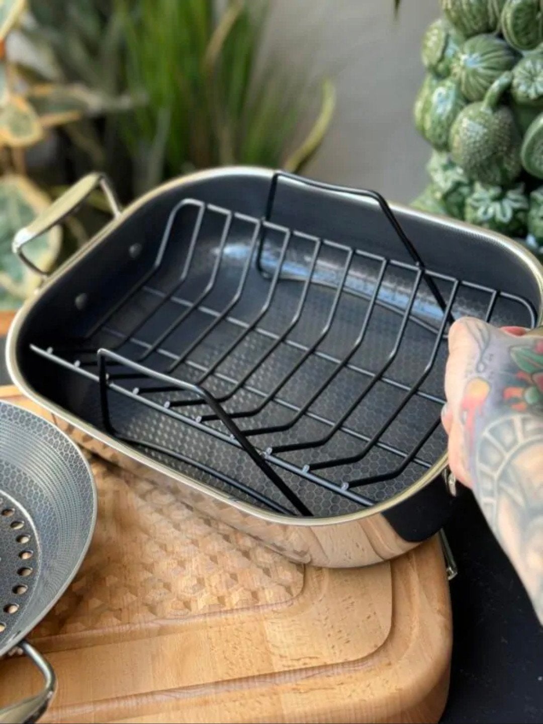 Nieuwe HeXClad Braadpan/braadslede met rooster - ongeopend, Nieuw, Ophalen of Verzenden, Antiaanbaklaag, Braadpan