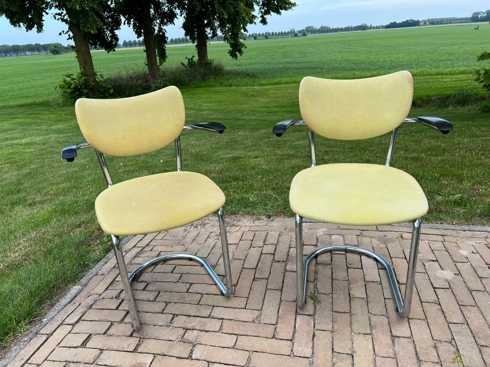 2 Industrieele buisframe stoelen Gispen de Wit 3011, Ophalen, Gebruikt, Twee, Overige kleuren