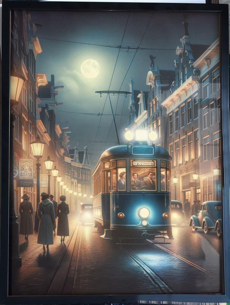 Unieke NZH de Blauwe Tram Spoorwegen poster affiche, Verzenden, Nieuw, Tram, Overige typen