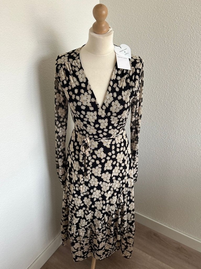 Fabienne Chapot maat M Natasja frill dress 482, Kleding | Dames, Jurken, Maat 38/40 (M), Zwart, Ophalen of Verzenden, Zo goed als nieuw