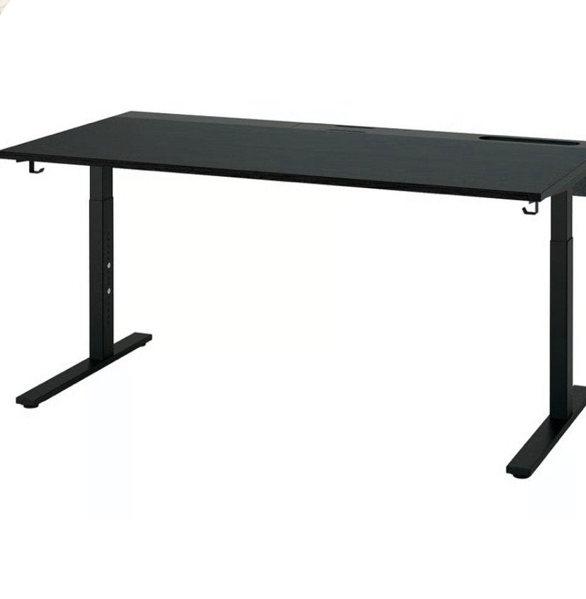 Bureau Ikea bekant gebeitst essenfineer/zwart, Ophalen of Verzenden, Zo goed als nieuw
