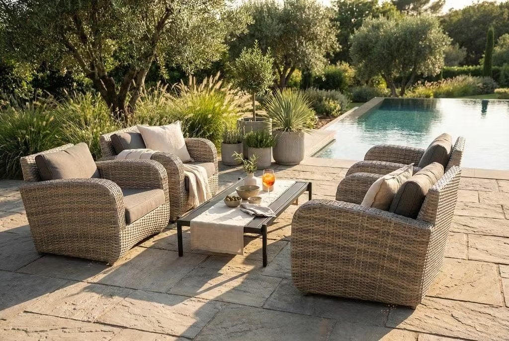4 Seasons Outdoor | Barbados loungestoelen tuin | SALE, Tuin en Terras, Ophalen, 4 zitplaatsen, Bijzettafel, Zo goed als nieuw