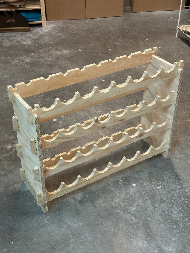 Modulair multiplex houten wijnrek, Ophalen, 50 – 75, Nieuw, 25 flessen of meer