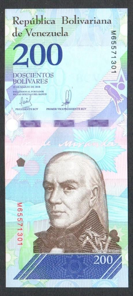 Bankbiljet - Venezuela 200 Bolivares 2018 - UNC., Ophalen of Verzenden, Zuid-Amerika, Los biljet