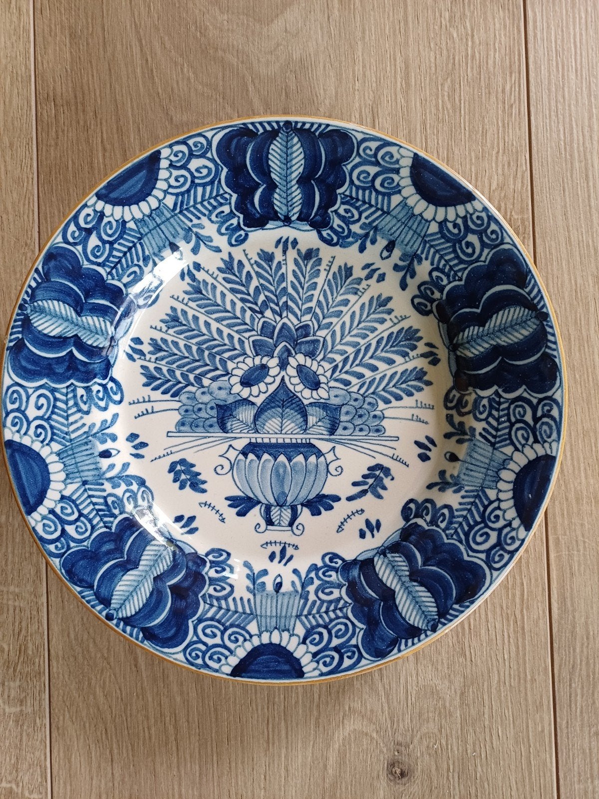 Makkumer Aardewerk Wandbord - Delfts Blauw Decor, Ophalen