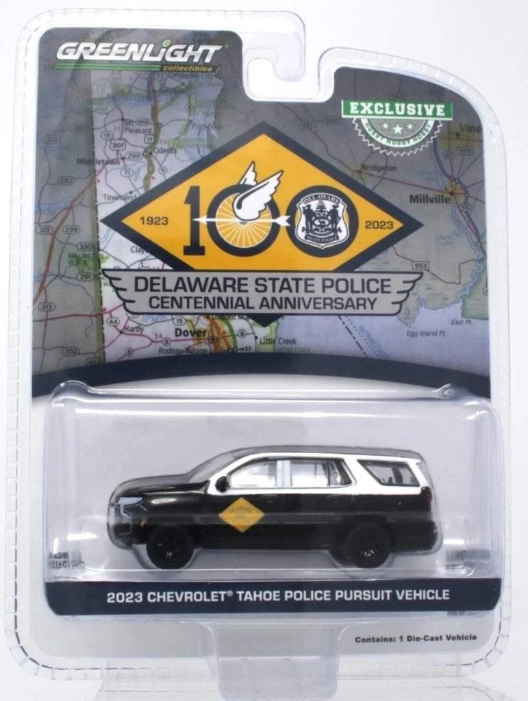 2023 Chevrolet Tahoe Police van Greenlight 1/64 Delaware, Ophalen of Verzenden, Nieuw, Auto