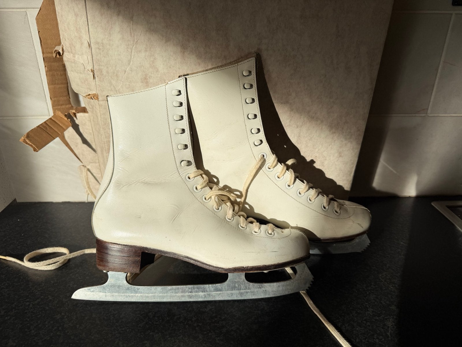 Vintage Kunstschaatsen - Klassiek Wit -maat 39, Ophalen, Gebruikt, Kunstschaatsen, Overige merken