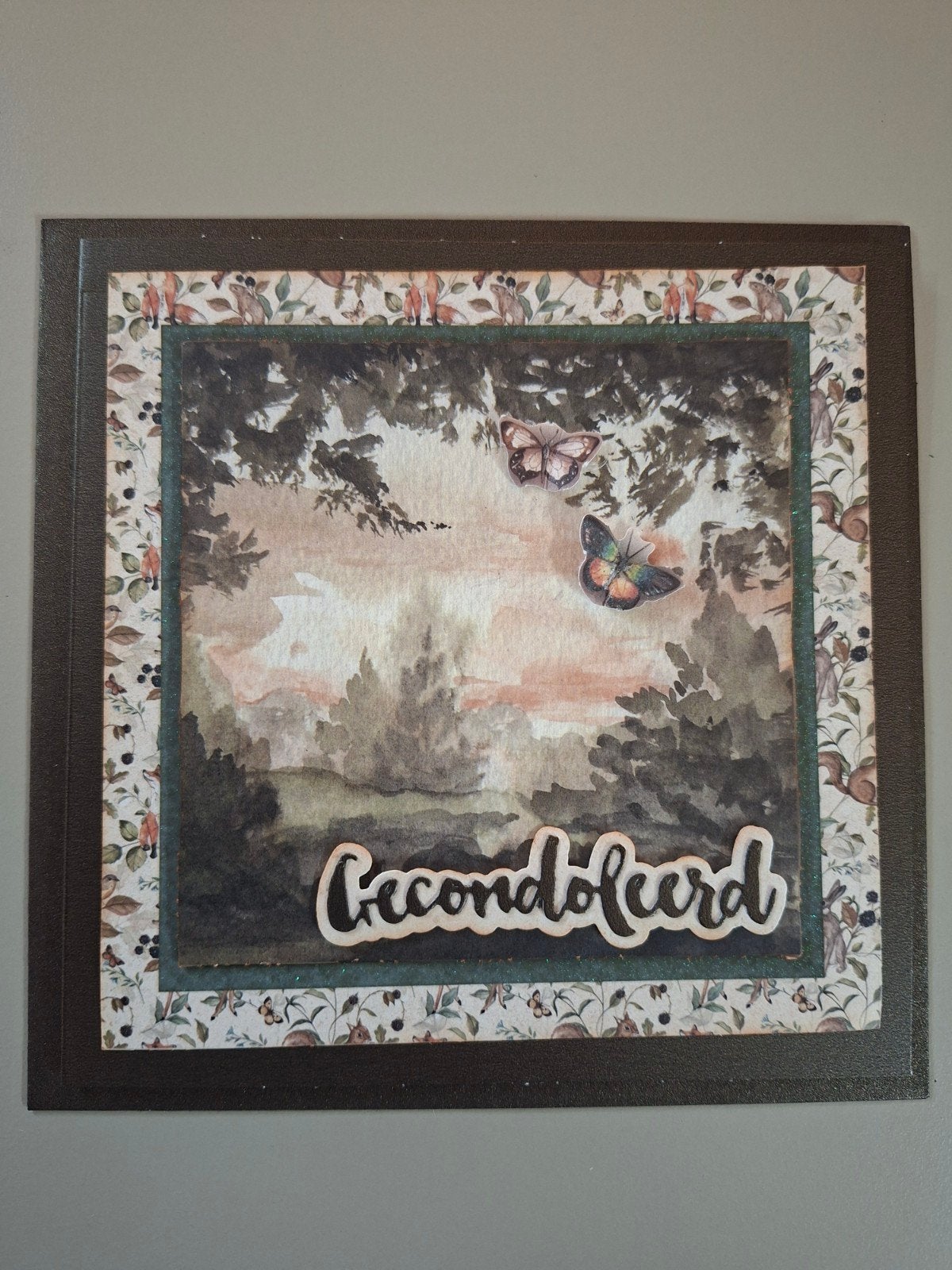Gecondoleerd Kaart met Boslandschap en Vlinders, Ophalen