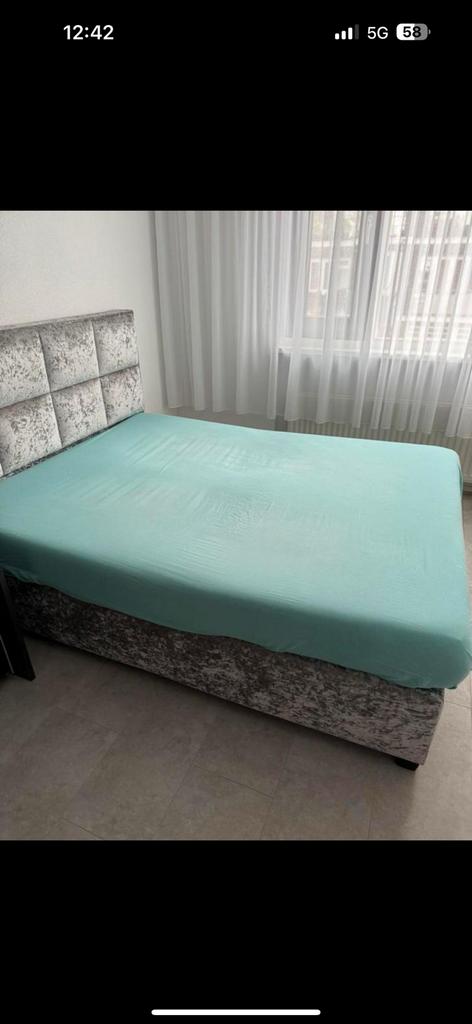 Boxspring zeer goede staat, Tweepersoons, Ophalen of Verzenden, Zo goed als nieuw, Stof