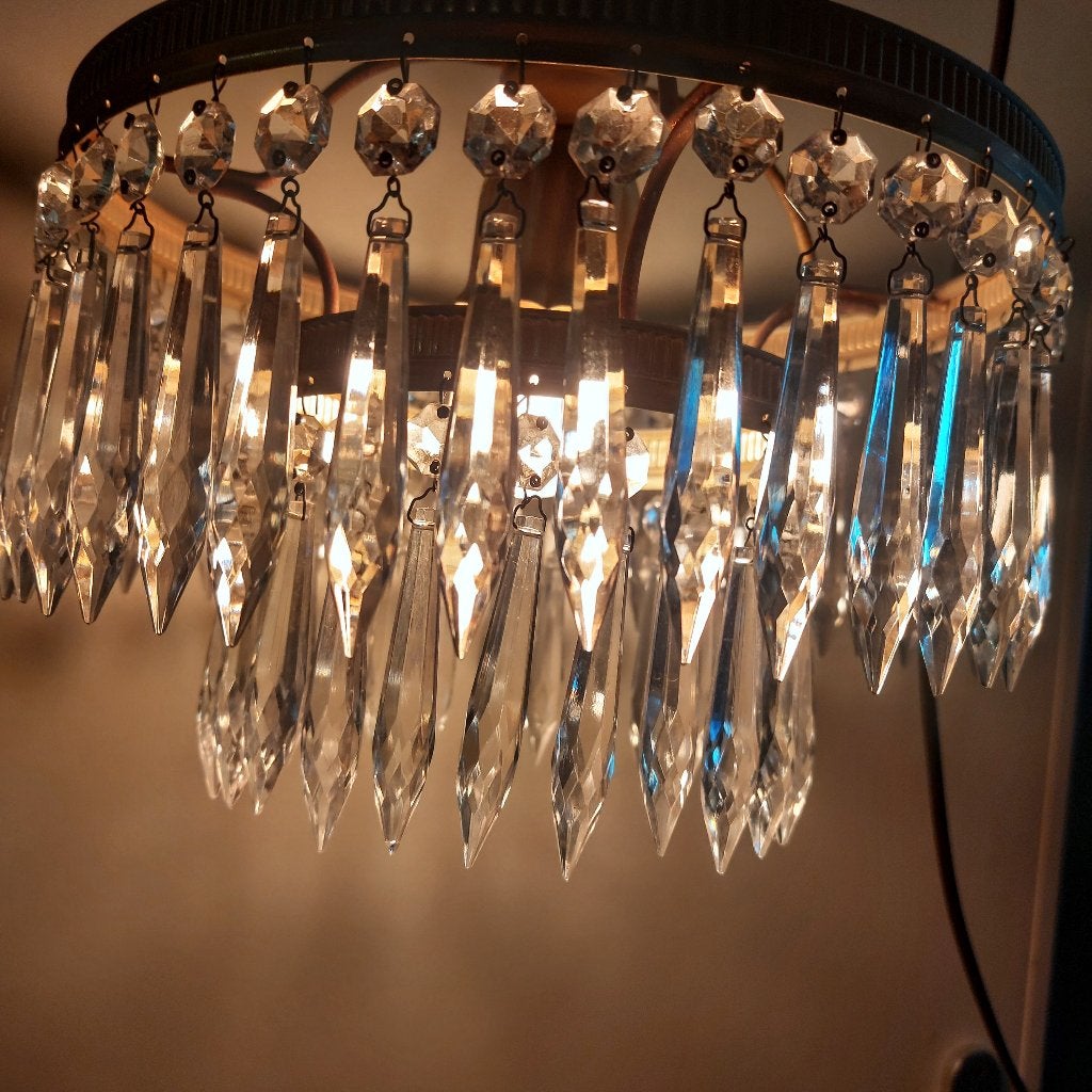 mooie mid century kroonluchter in iets strakkere vormgeving, Ophalen of Verzenden
