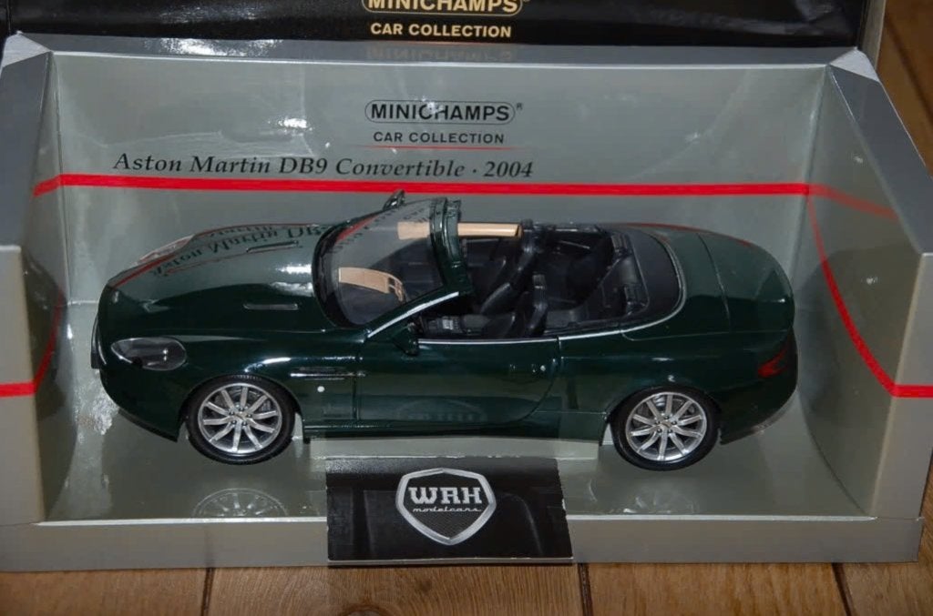 1:18 ASTON MARTIN DB9 CABRIOLET green Minichamps WRH, Verzenden, Zo goed als nieuw, Auto, MiniChamps
