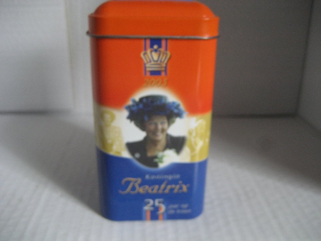 De Ruyter jubileum blik,Beatrix 25 jaar op de Troon, Verzamelen, Blikken, Ophalen of Verzenden, Zo goed als nieuw, Overige
