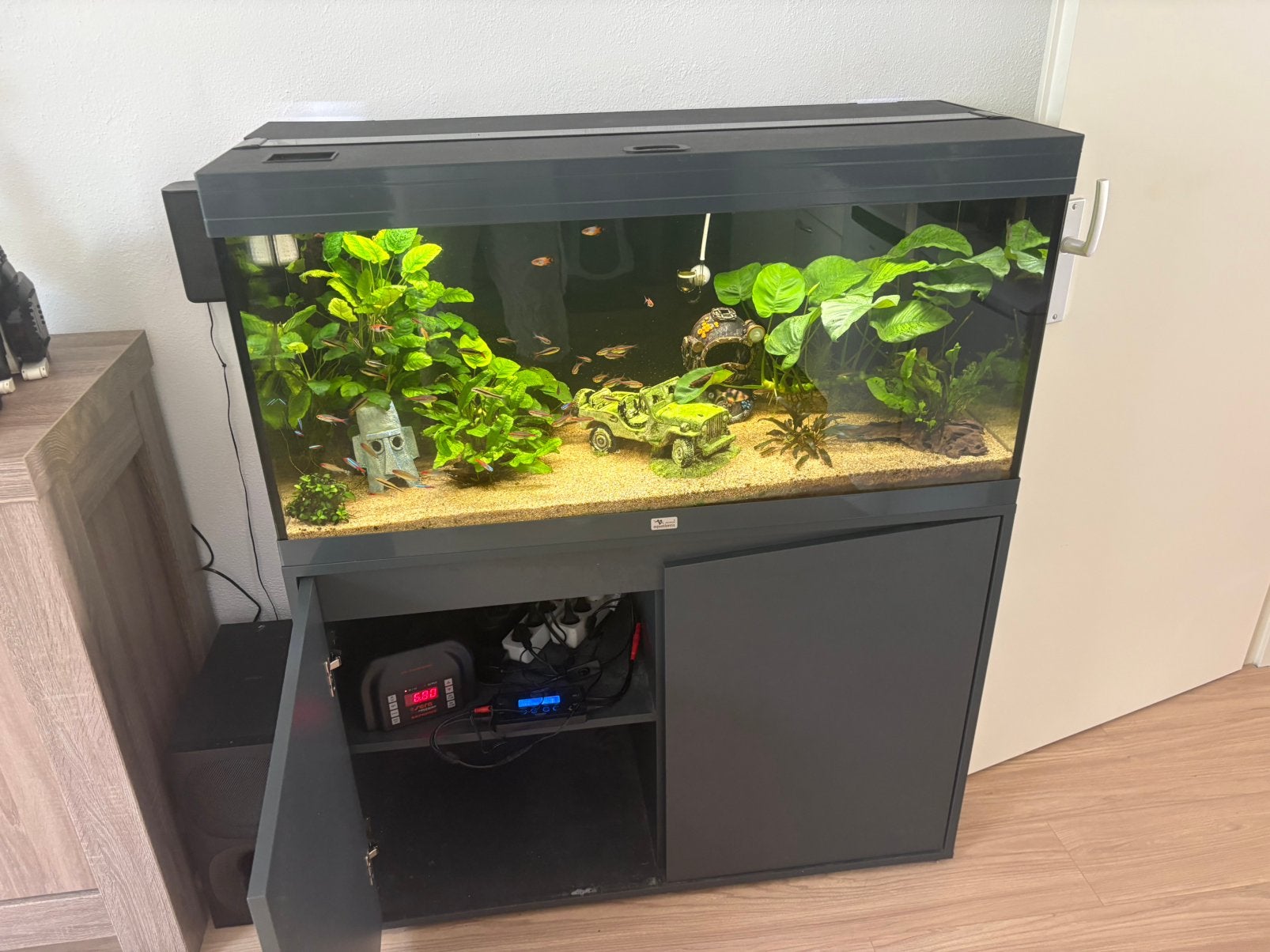 Aquatlantis Volga 180  met Oase Thermo 600, CO₂ & LED, Ophalen, Inclusief deksel, Aquatlantis, Zo goed als nieuw