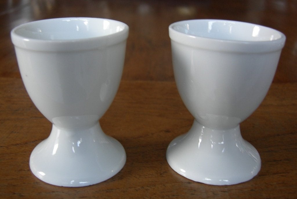 Antieke Vintage oude eierdopjes 2x. Voor kleine eieren., Ophalen of Verzenden