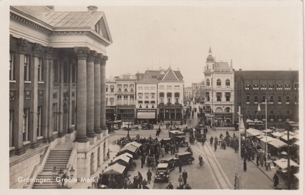 Groningen - Groote Markt, Ophalen of Verzenden, 1920 tot 1940, Gelopen, Groningen