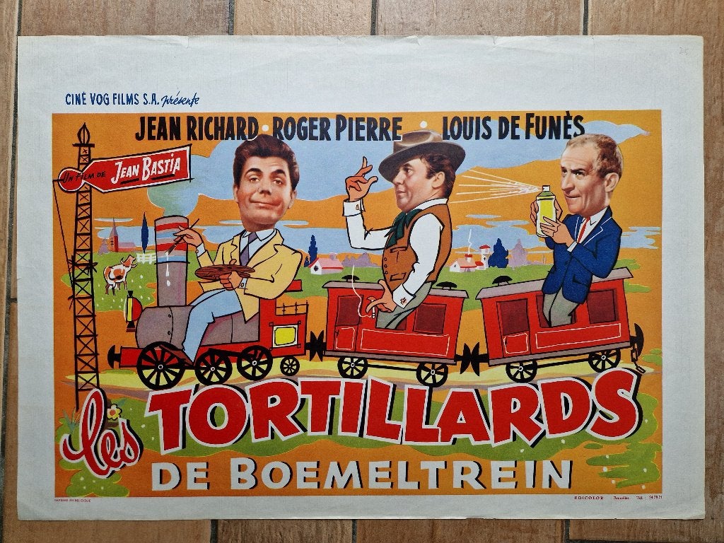 filmaffiche Louis De Funes les tortillards filmposter, Verzenden, Rechthoekig Liggend, Zo goed als nieuw, A1 t/m A3