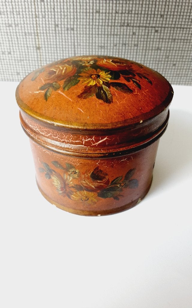 vintage blikje met bloemen, Verzenden, Gebruikt, Overige