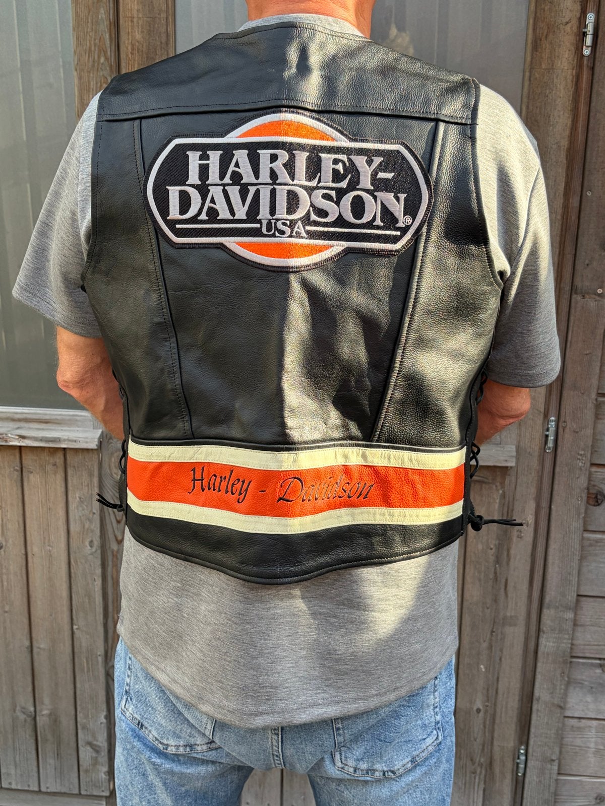 Harley-Davidson leren motorvest - XXL, Motoren, Ophalen of Verzenden, Tweedehands, Heren, Overige typen