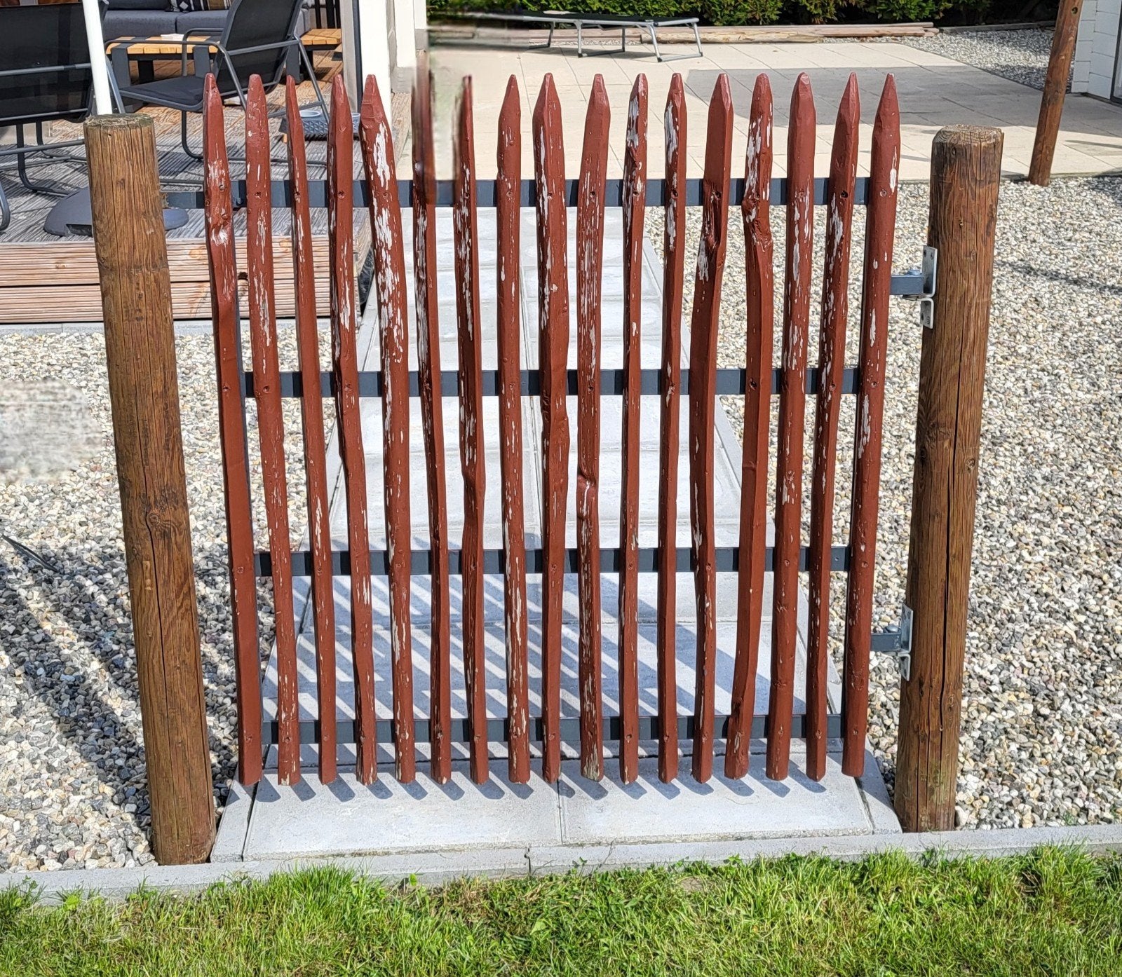 compleet schapenhek-poort /tuinhek met stevig ijzeren frame, Tuin en Terras, Ophalen, Gebruikt, 100 tot 150 cm, 100 tot 150 cm