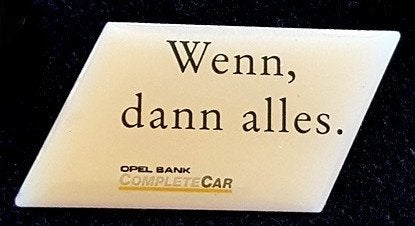 Opel- Wenn, dann alles pin, Verzamelen, Verzenden, Nieuw, Transport, Speldje of Pin