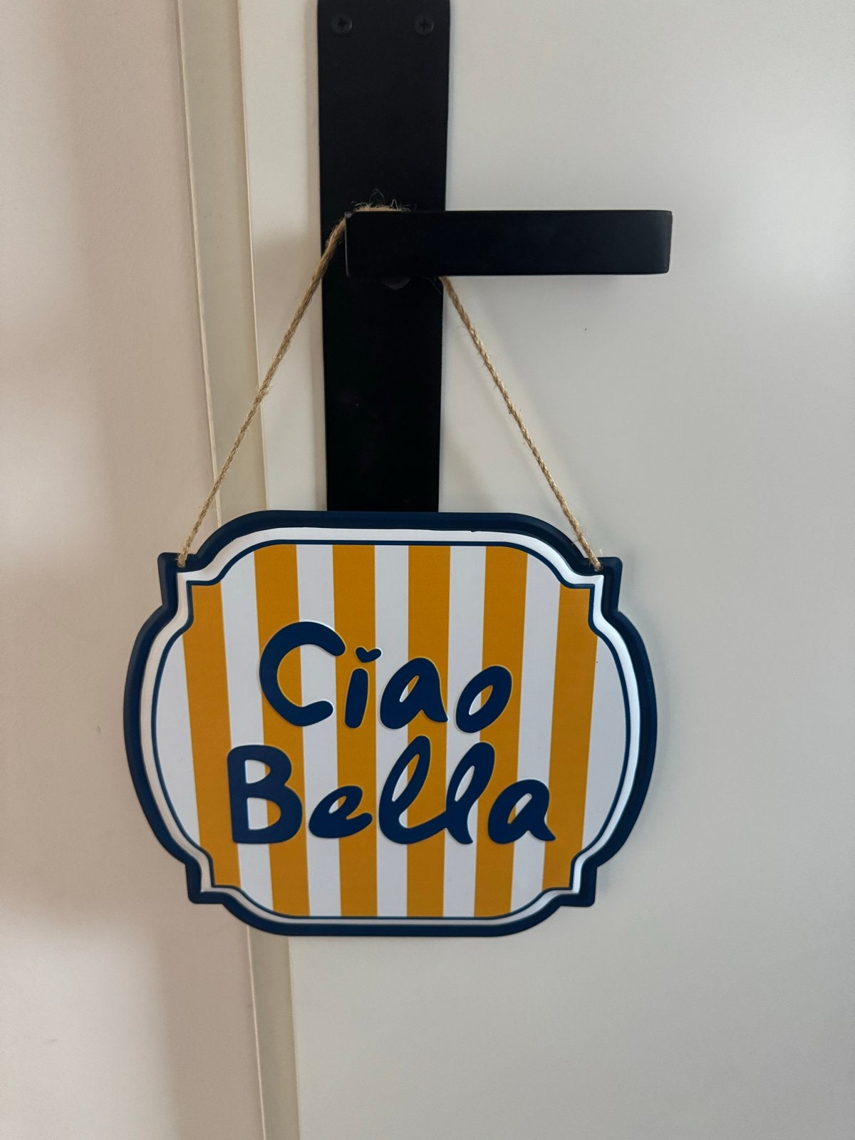 Decoratief Deurbordje "Ciao Bella" - Nieuw!, Ophalen of Verzenden, Nieuw, Meerkleurig, Metaal