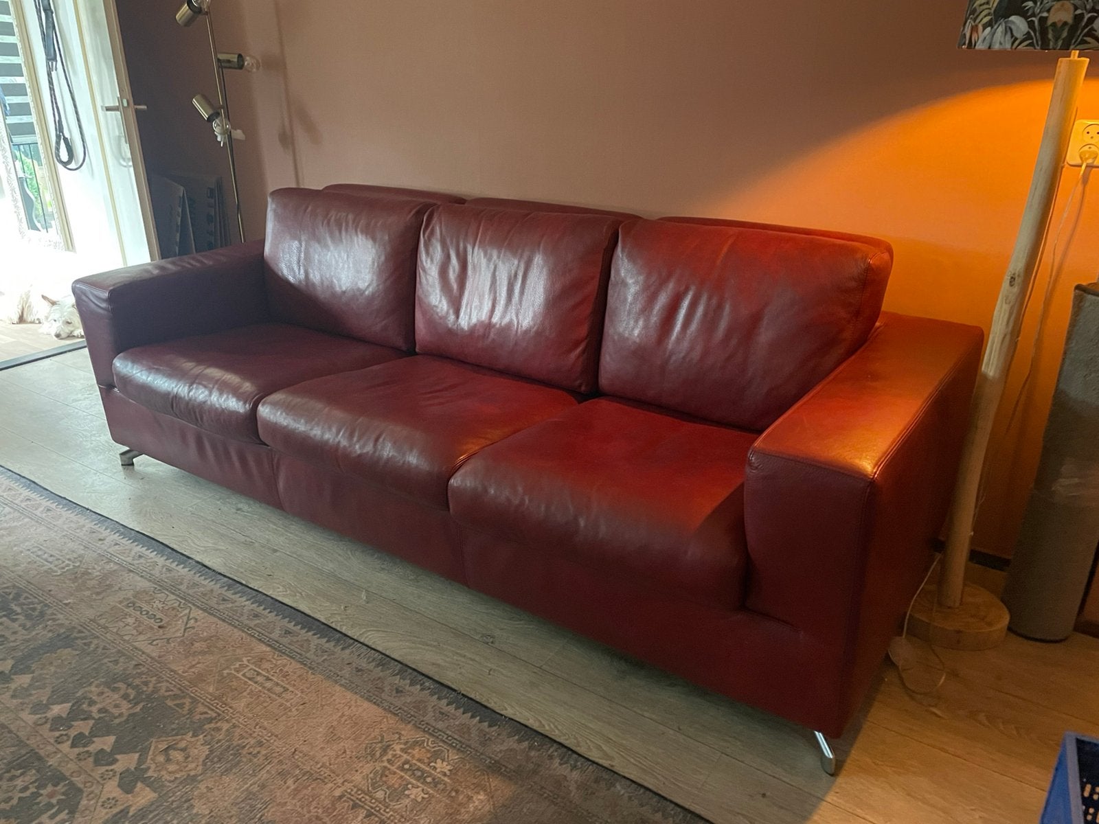 Luxe Leren bank, Merk Machalke, Ophalen, Kan bij elk interieur, Minder dan 75 cm, Driepersoons