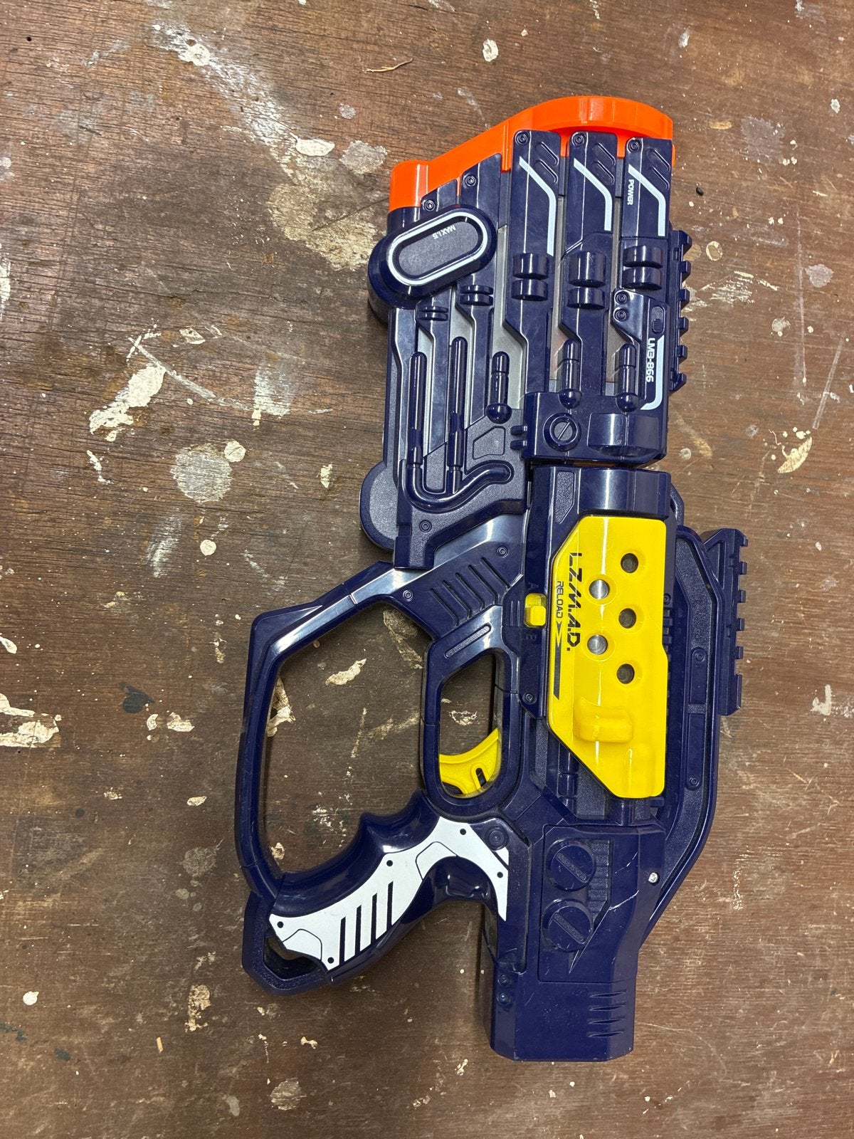 Blaster speelgoedpistool - L.Z.M.A.D. UMG-866, Ophalen of Verzenden, Gebruikt