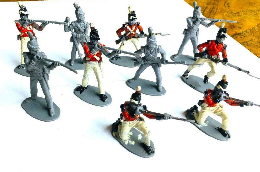 Airfix waterloo Brits infanterie, 10 stuks deels geschilderd, Ophalen of Verzenden, Zo goed als nieuw, 1:35 tot 1:50, Figuur of Figuren