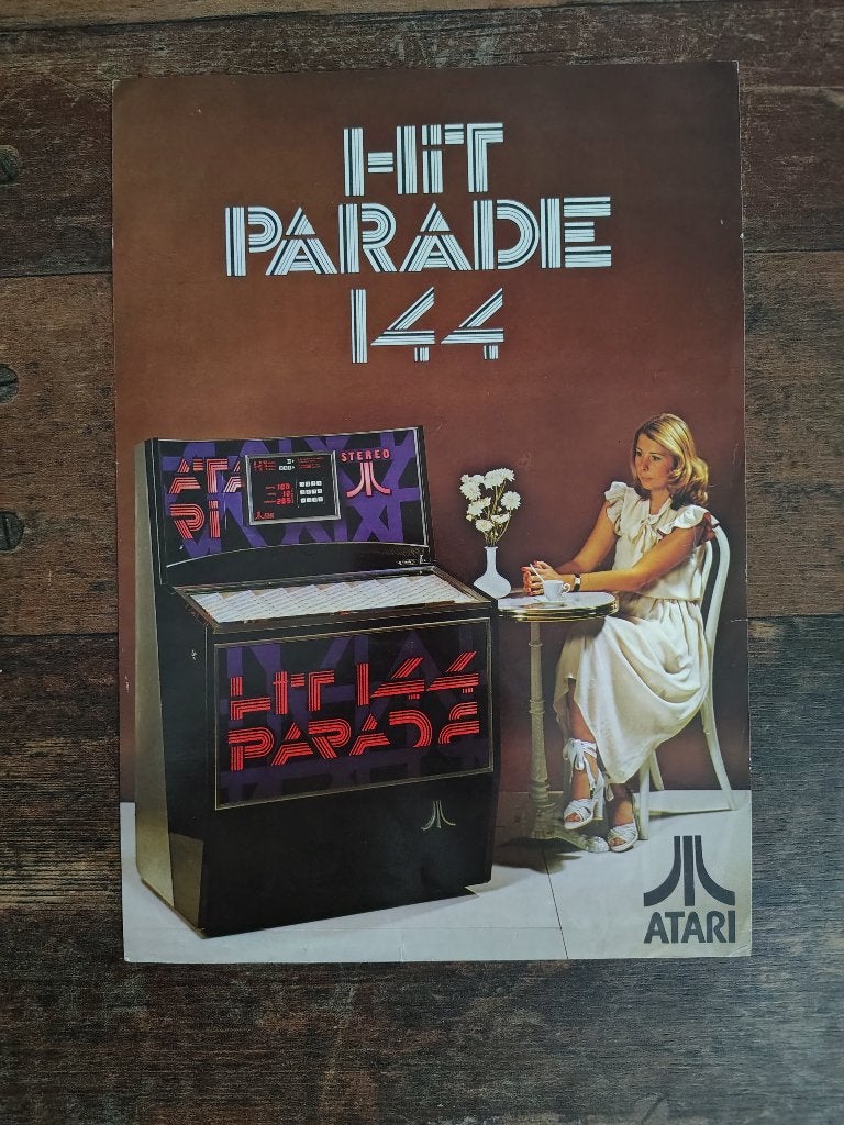 Flyer: Atari/jupiter Hit-Parade 144 (1977) jukebox, Verzamelen, Verzenden, Gebruikt, 1950 tot 1960, Seeburg