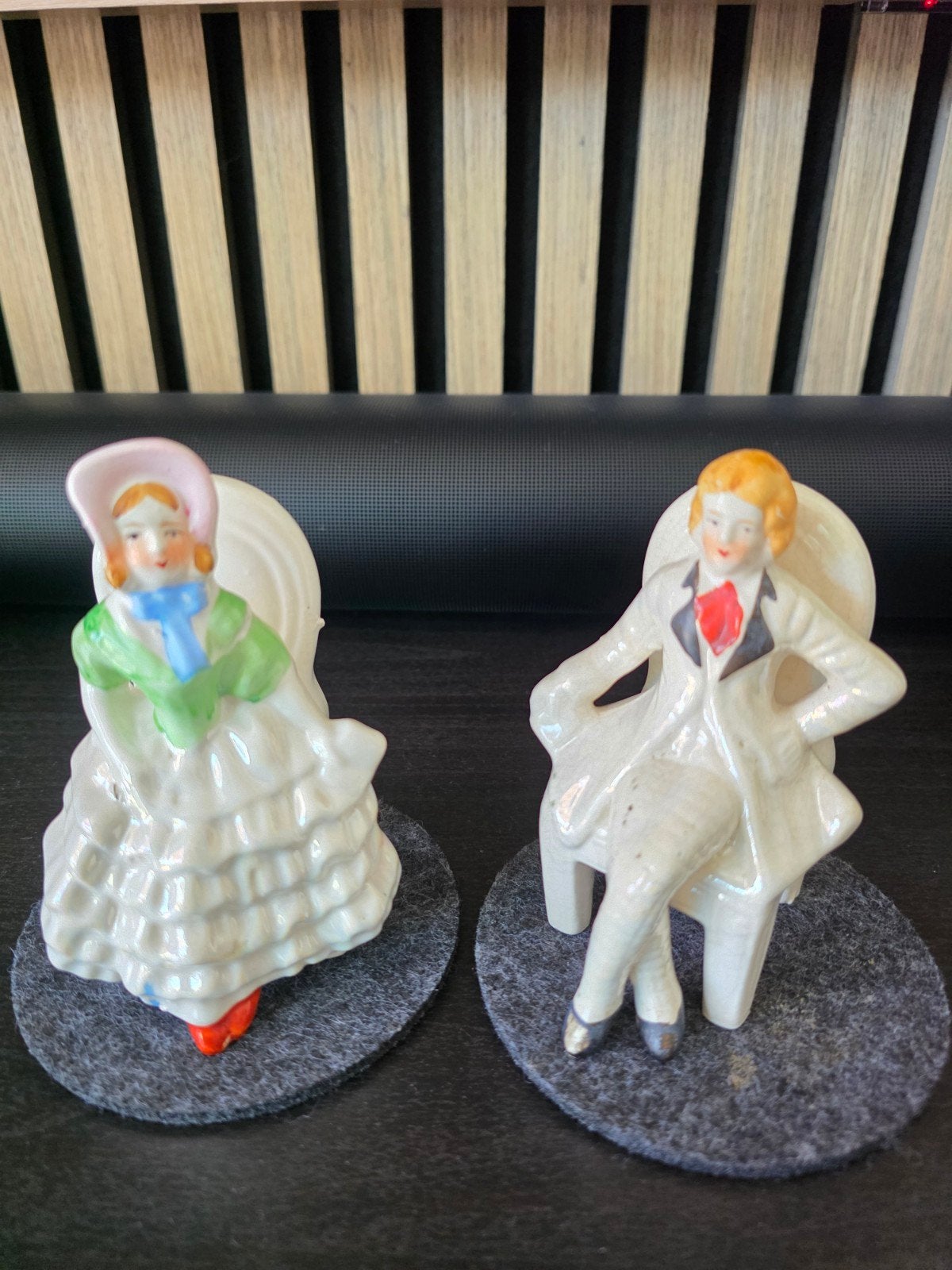 Vintage porseleinen beeldjes romantisch paar, Ophalen of Verzenden