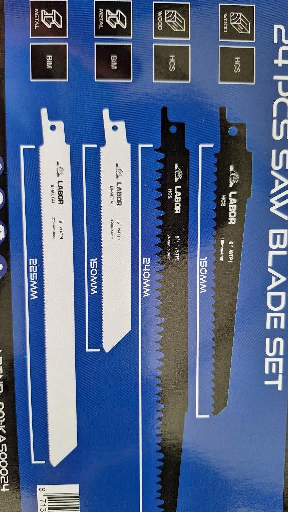 Labor recipro zagen set 24x schrob zagen zaagjes zaagbladen., ,, Nieuw, Ophalen of Verzenden, ,