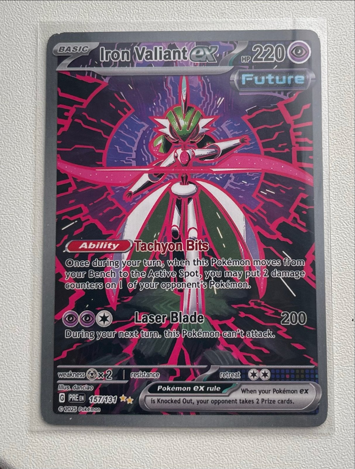 Pokémon TCG: Iron Valiant ex (Future) 157/131, Verzenden, Zo goed als nieuw, Losse kaart