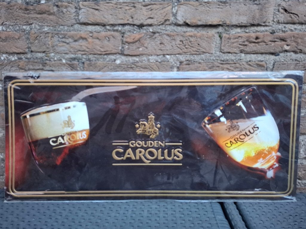 Groot reclamebord Gouden Carolus nieuw In verpakking 70x30cm, Verzamelen, Ophalen of Verzenden, Nieuw, Reclamebord, Plaat of Schild