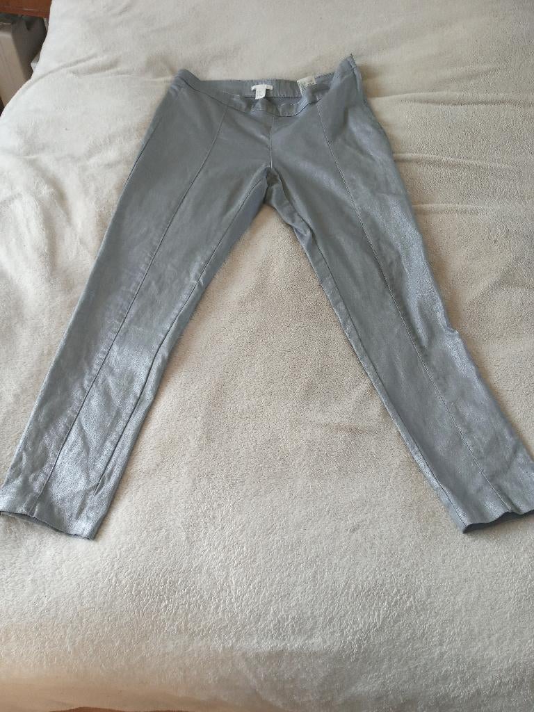 H&M BROEK ZILVER, Kleding | Dames, Broeken en Pantalons, Maat 38/40 (M), H&M, Overige kleuren, Ophalen of Verzenden