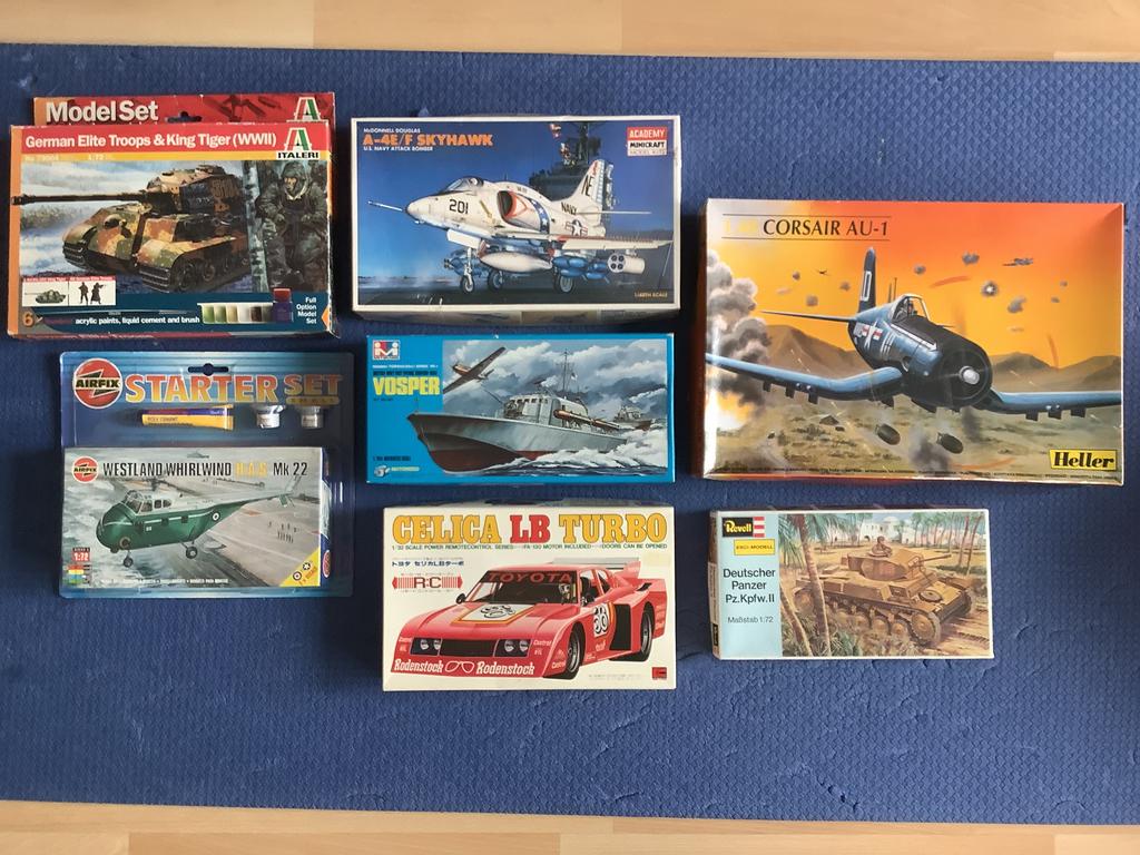 7 div. bouwpakketten boot heli tanks vliegtuigen auto, Ophalen, Italeri, Nieuw, Tank